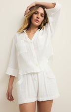 Helena Airy Gauze Button Up